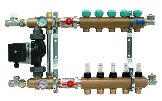 Фото товара Гребенка для теплого пола KAN  со смесительной системой с расходомерами (4 контура). Изображение №1